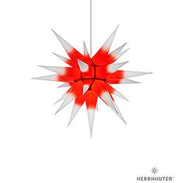 Herrnhuter Stern I6 weiß/roter Kern Papier  -  60cm