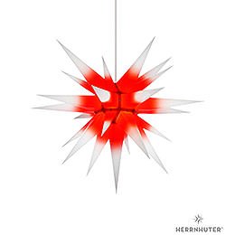 Herrnhuter Stern I7 wei/roter Kern Papier  -  70cm