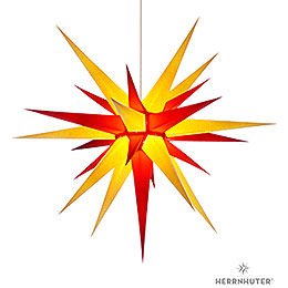 Herrnhuter Stern I8 gelb/rot Papier - 80 cm