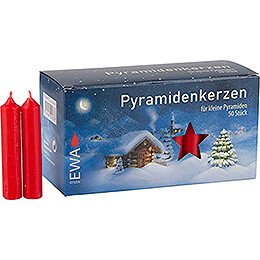 High Quality Pyramid-Candles Red - D=1.4 cm (0.55 Inch)