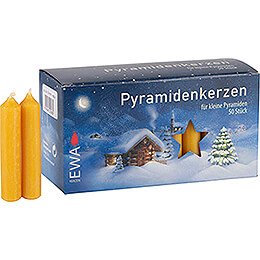 Hochwertige Pyramidenkerzen honigfarben - 1,4 cm Durchmesser