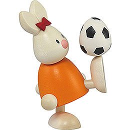 Kaninchen Emma mit Fußball - 9 cm