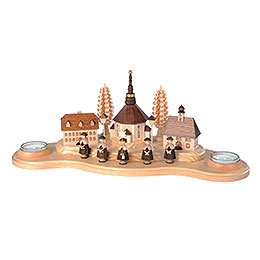 Kerzenhalter Seiffener Dorf - 16 cm