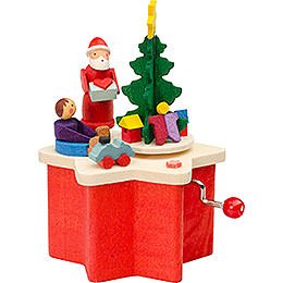 Kurbelspieldose Weihnachtsmann  -  7cm
