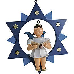 Kurzrockengel Snger im Stern, farbig - 28 cm