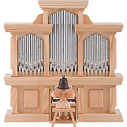 Kurzrockengel an der Orgel mit Spielwerk, natur - 15,5 cm