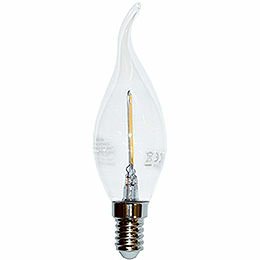 LED - Windstoßlampe klar  -  Sockel E14  -  230V/2W