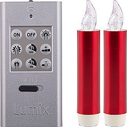 LUMIX CLASSIC MINI S SuperLight, Base-Set red, 2 Candles, 1 Remote, Batteries