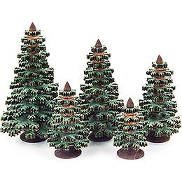 Layered Tree - Conifers Green - 5 pieces - 8 cm / 3.1 inch