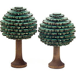 Layered Tree - Leaf Trees Green - 2 pieces - 10 cm / 3.9 inch