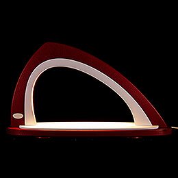Light Arch without Figurines - Asymmetrical Bordeaux/White - 52x29,7 cm / 20.5x11.7 inch