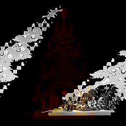 Light Triangle - Fir Tree - Christmas Magic in the Village with White Frost - 43x73,5 cm / 16.9x28.9 inch