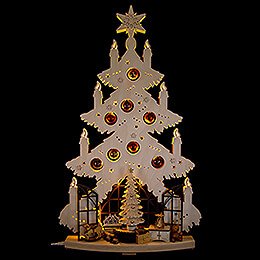 Light Triangle - Fir Tree - Christmas Parlor with Coppery Christmas Balls - 42x70 cm / 16.5x27.6 inch