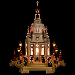 Lighted House Church of Our Lady Dresden - 24x21x28 cm / 9.4x8.3x11 inch