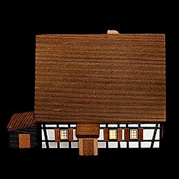 Lighted House Farmhouse with Shed - 7,2 cm / 2.8 inch
