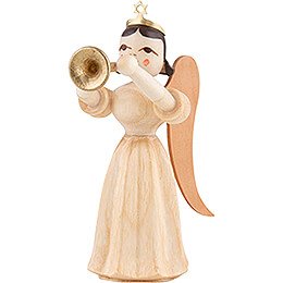 Long Pleated Skirt Angel with Trombone, Natural - 6,6 cm / 2.6 inch