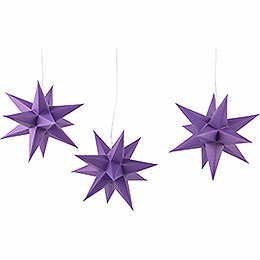 Marienberger Adventsstern 3er-Set violett inkl. Beleuchtung - 17 cm