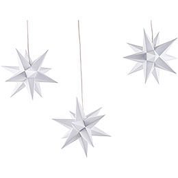 Marienberger Adventsstern 3er - Set wei inkl. Beleuchtung  -  17cm
