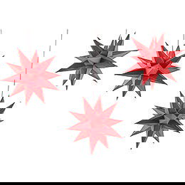 Marienberger Moravian Star Set of Three Red incl. Lighting - 17 cm / 6.7 inch