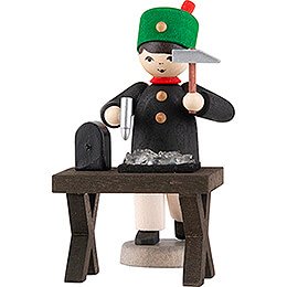 Miner with Cutting Bench, Stained - 7 cm / 2.8 inch