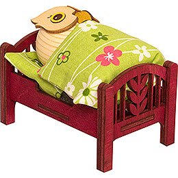 Mini-Eule im Bett - 7 cm