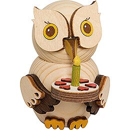 Mini Owl with Cake - 7 cm / 2.8 inch