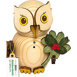 Mini Owl with Rowan Berry - Owl of the Year 2024 - 7 cm / 2.8 inch