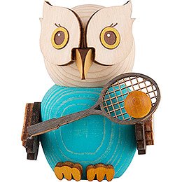 Mini Owl with Tennis Racket - 7 cm / 2.8 inch