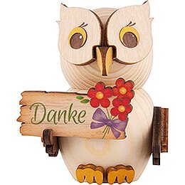 Mini Owl with "Thank you"  -  7cm / 2.8 inch
