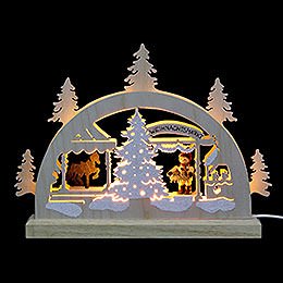 Mini-Schwibbogen Weihnachtsmarkt - 23x15x4,5 cm