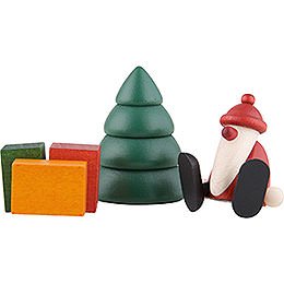Miniaturen-Set Weihnachtsmann mit Geschenken - 4 cm