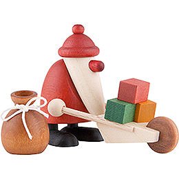 Miniaturen-Set Weihnachtsmann mit Schubkarre - 4 cm