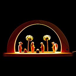 Moderner Lichterbogen Christi Geburt - farbig - 26x49 cm