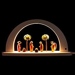 Moderner Lichterbogen Christi Geburt - wei - 26x49 cm