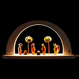 Moderner Lichterbogen Christi Geburt - weiß - 26x49 cm