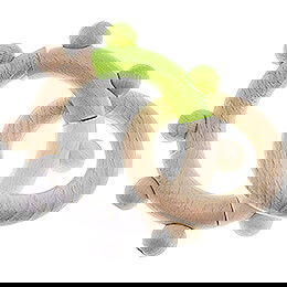 Motoric Skills Rattle With Ring Nature, Apple Green - 11 cm / 4.3 inch