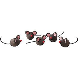 Mouse, Set of Five - 1 cm / 0.4 inch