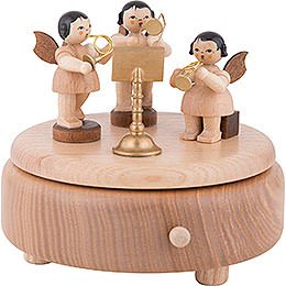 Music Box with Angels - Natural - 12,5 cm / 4.9 inch