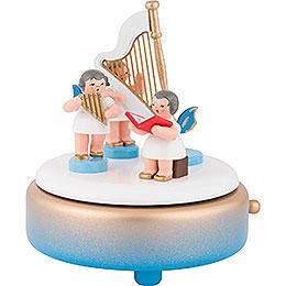 Music Box with Angels and Harp  -  14cm / 5.5 inch