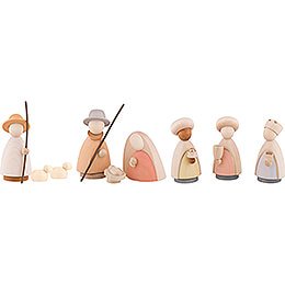 Nativity Set of 9 Pieces Colored - Large - 10,0 cm / 4.0 inch
