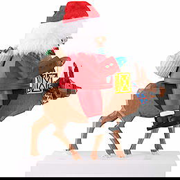 Nussknacker Santa auf Rentier - 26 cm