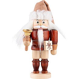 Nussknacker Weihnachtsmann mit Glocke natur  -  15,5cm