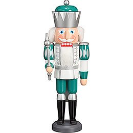 Nutcracker - King Exclusive White-Silver-Mint Turquoise - 40 cm / 15.7 inch