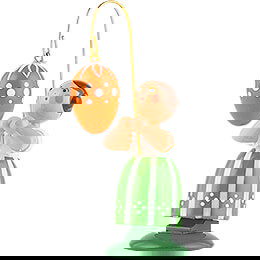 Ostermdchen mit orangefarbenem Ei - 12 cm