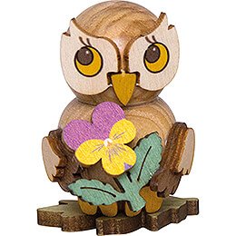 Owl Child with Flower  -  4cm / 1.6 inch