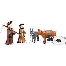 Peasants, Set of Five, Colored - 7 cm / 2.8 inch