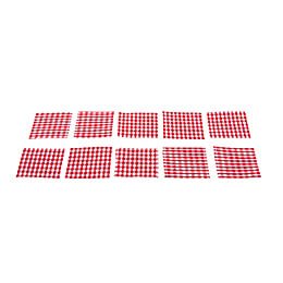 Placemat, red/white  -  Set of 10