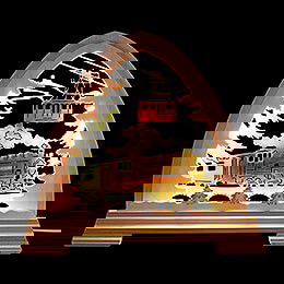Pointed Arch - Train, Colored - 40x37 cm / 15.7x14.6 inch
