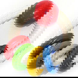 Round Rattle With 4 Rings - 9,5 cm / 3.7 inch