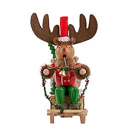 Ruchermnnchen Rudolph mit Schlitten - 25 cm